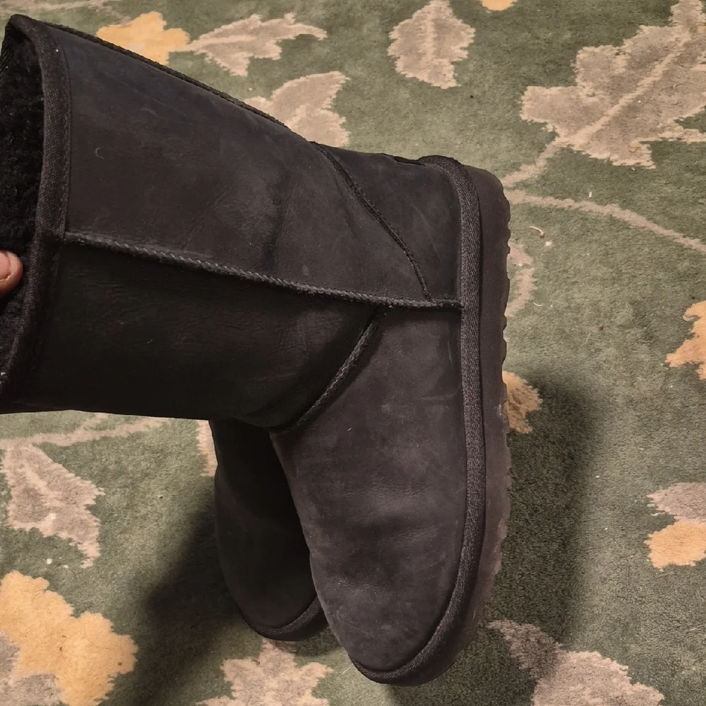 UGG Classic Short Black Suede Winter Boots